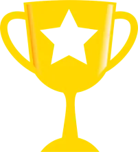 Vector graphic of a gold trophy